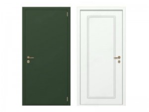 Дверь в квартиру металлическая зеленая